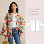 Marie Quilted Coat Sewing Pattern PDF | Beginner Layering Jacket XXS–XXL