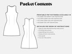 Jackie Dress Boat Neck Mini A-line Dress PDF Sewing Pattern, Easy Women Sleeveless Dress