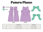 Jackie Dress Boat Neck Mini A-line Dress PDF Sewing Pattern, Easy Women Sleeveless Dress