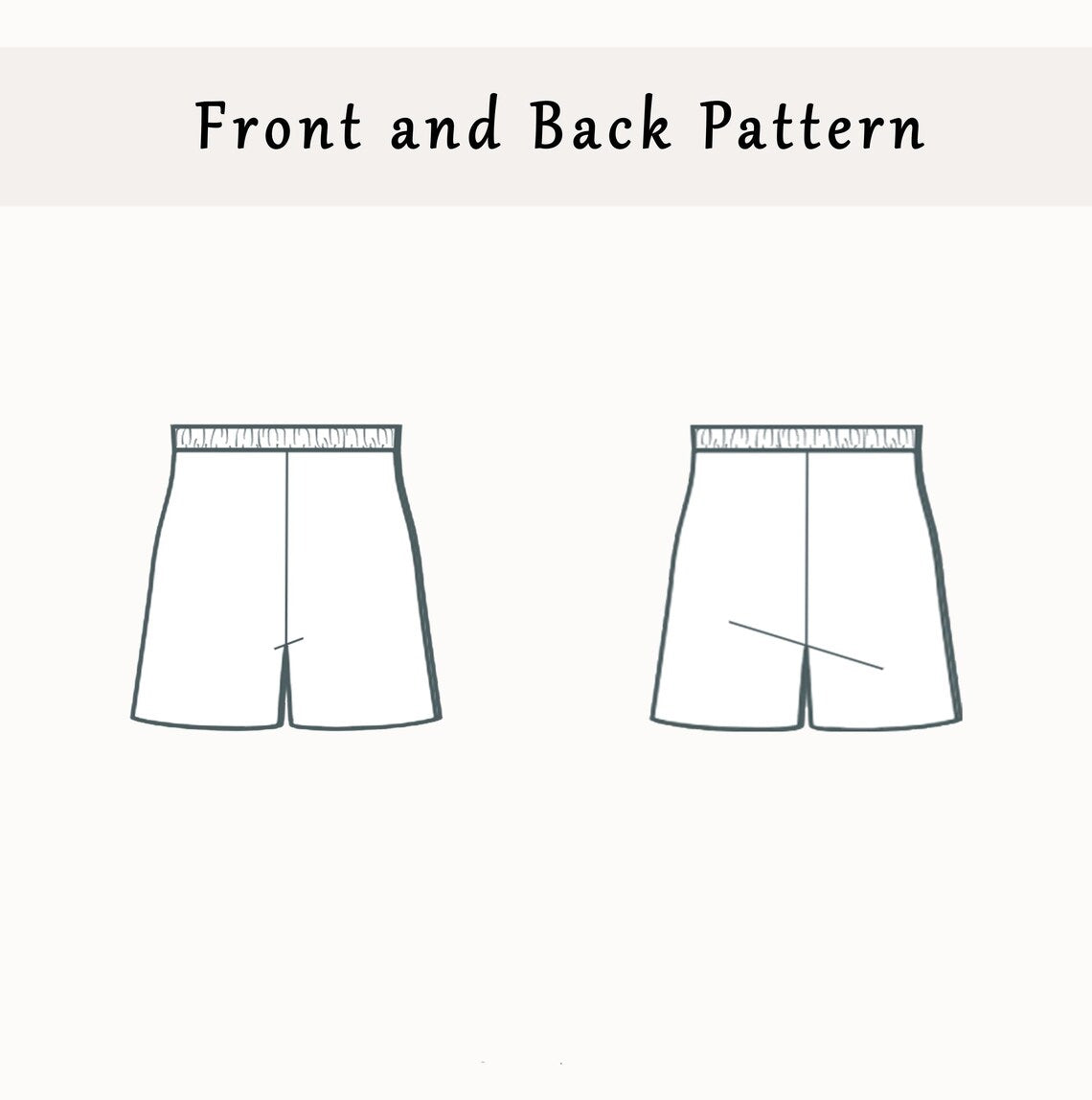 Easy Shorts Pattern PDF | XS-XXL | Elastic Shorts PDF Sewing Pattern