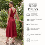 Evening Slip Dress Sewing Pattern PDF | V-Neck Bias Cut Dress US 0–22