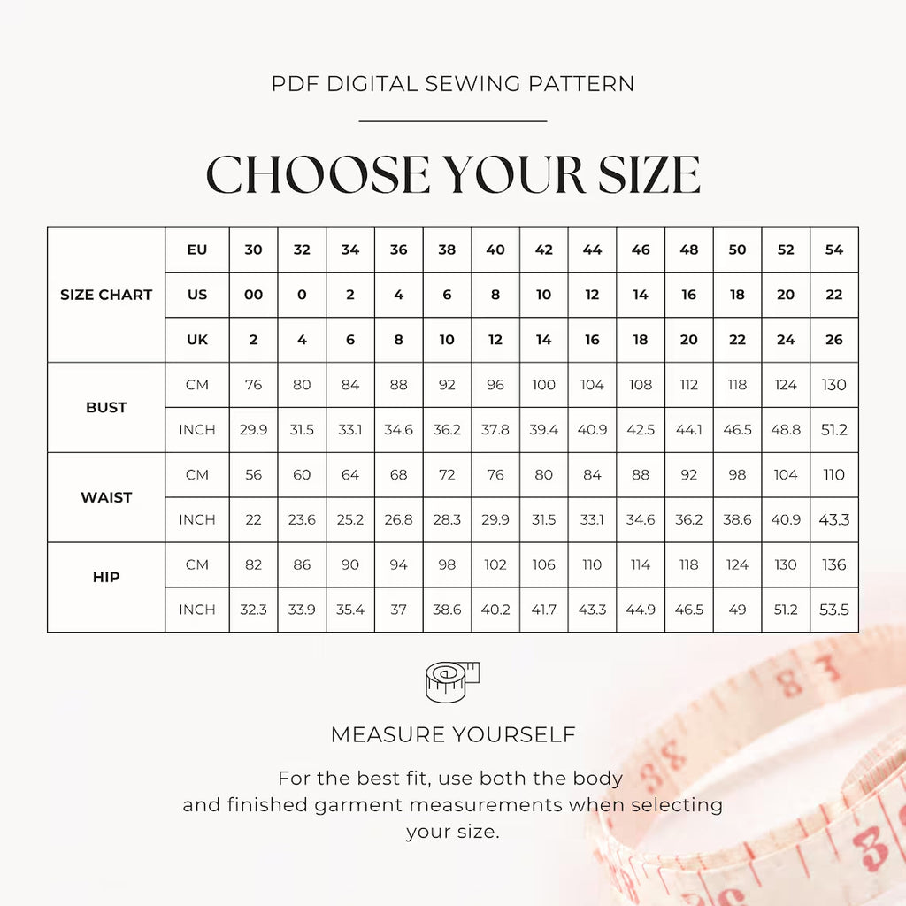Evening Slip Dress Sewing Pattern PDF | V-Neck Bias Cut Dress US 0–22