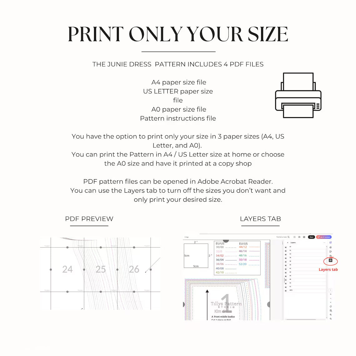 Evening Slip Dress Sewing Pattern PDF | V-Neck Bias Cut Dress US 0–22