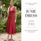 Evening Slip Dress Sewing Pattern PDF | V-Neck Bias Cut Dress US 0–22