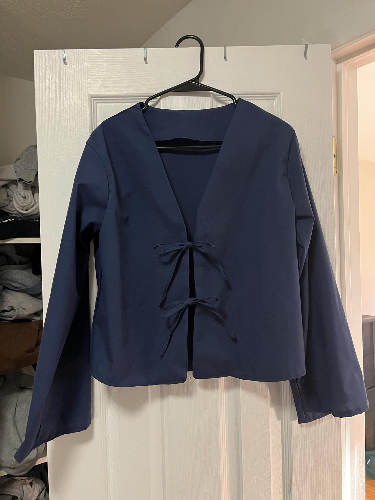 Tie Front Linen Top Sewing Pattern: Long Sleeve (PDF)