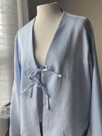 Tie Front Linen Top Sewing Pattern: Long Sleeve (PDF)