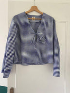 Tie Front Linen Top Sewing Pattern: Long Sleeve (PDF)