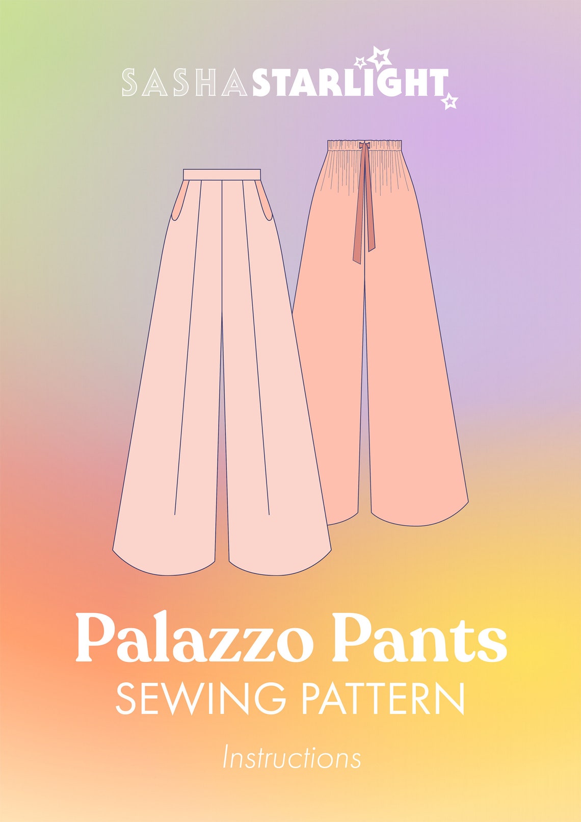 Palazzo Pants Sewing Pattern – Wide Leg Trousers PDF