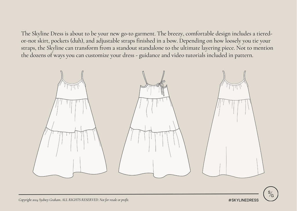 Skyline Dress PDF Sewing Pattern | Size Inclusive 0-34 | Beginner Friendly | Detailed Video Tutorial