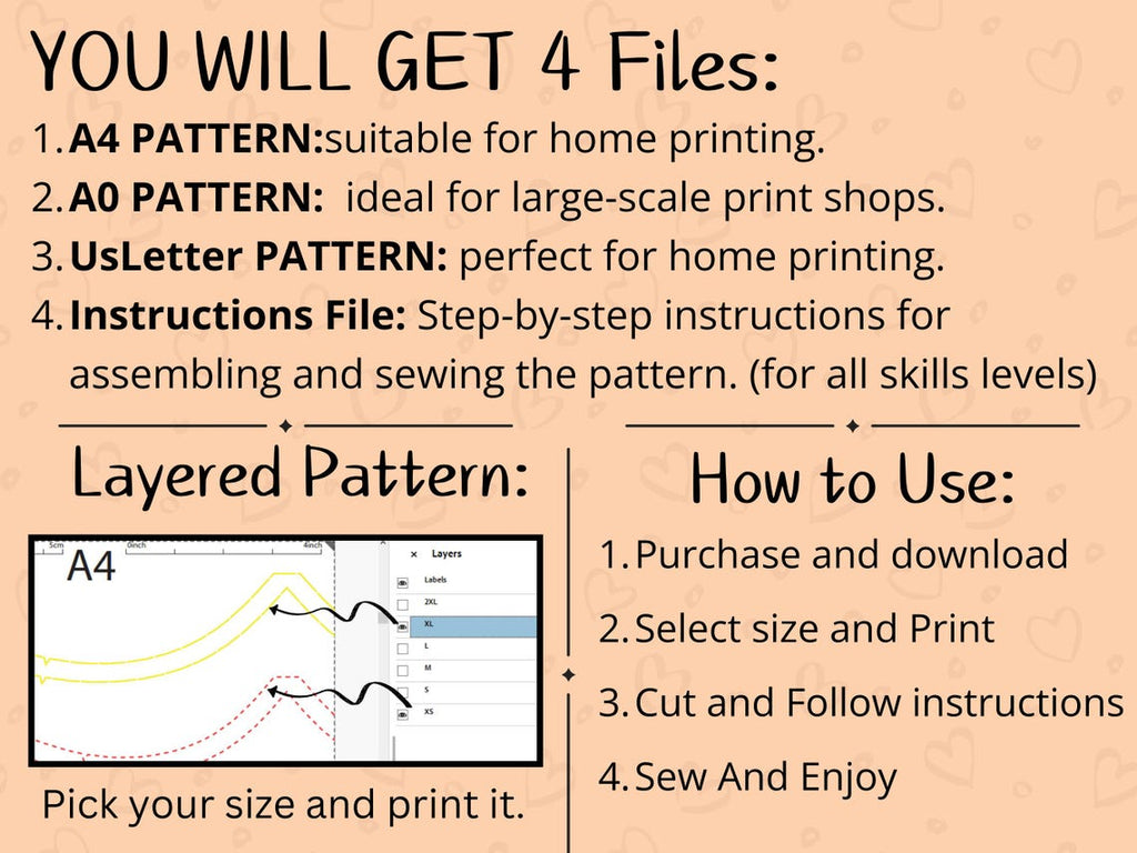 Beginner Women’s Shorts Sewing Pattern – Elastic Waistband Summer Shorts with Pockets PDF XS–3XL