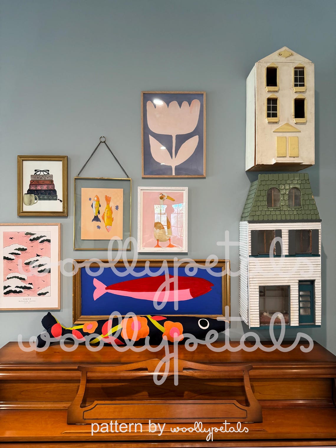 Sardine Pillow PDF Pattern by woollypetals to make 36" and 24" Sardine Pillows