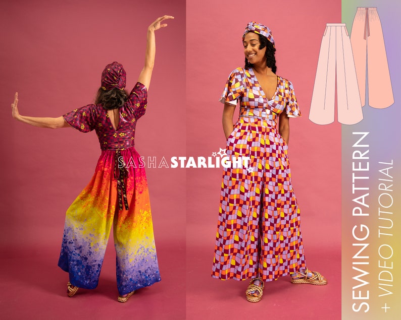 Palazzo Pants Sewing Pattern – Wide Leg Trousers PDF