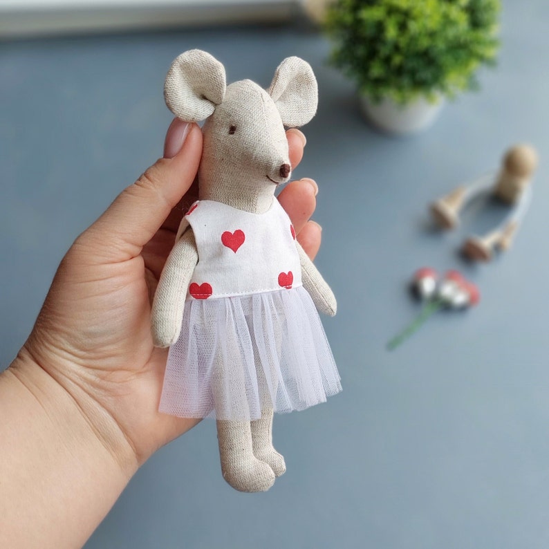 Small mouse sewing pattern: Mouse, dress, pants, vest PDF, English