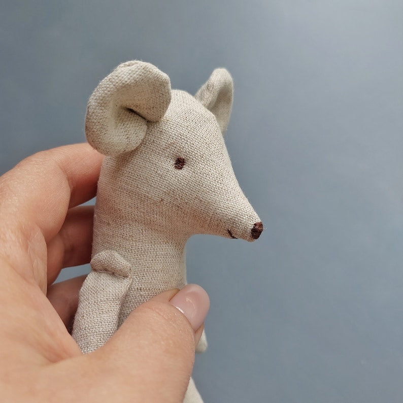 Small mouse sewing pattern: Mouse, dress, pants, vest PDF, English