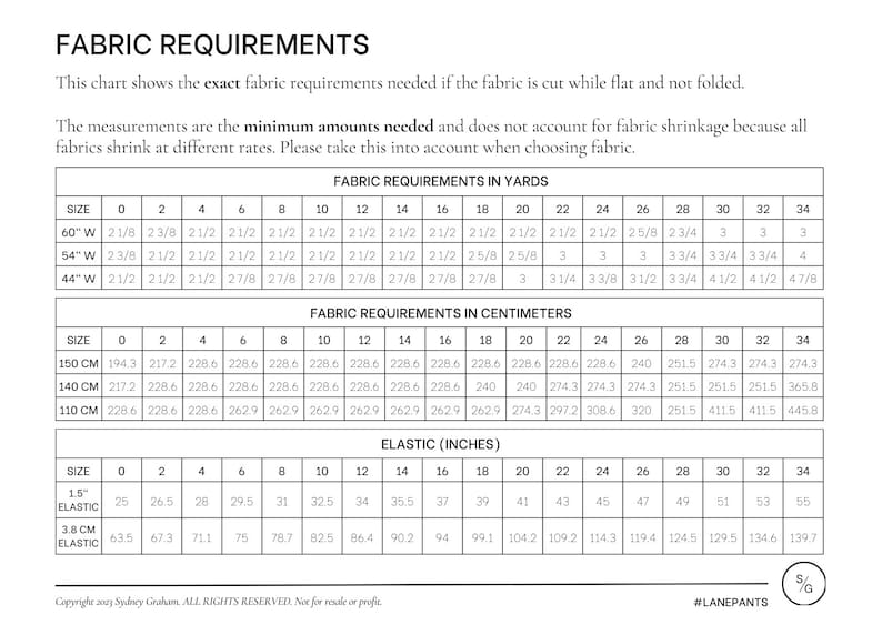 Lane Pants PDF Sewing Pattern | Size Inclusive 0-34 | Beginner Friendly
