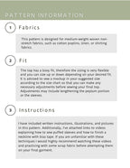 Puffed Sleeve Peplum Top Sewing Pattern: Front Tie Blouse (XS-XXL) (Digital Download)