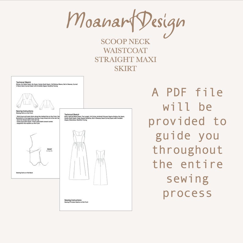 Medieval Maxi Dress Sewing Pattern – Renaissance Gown PDF US 02–30