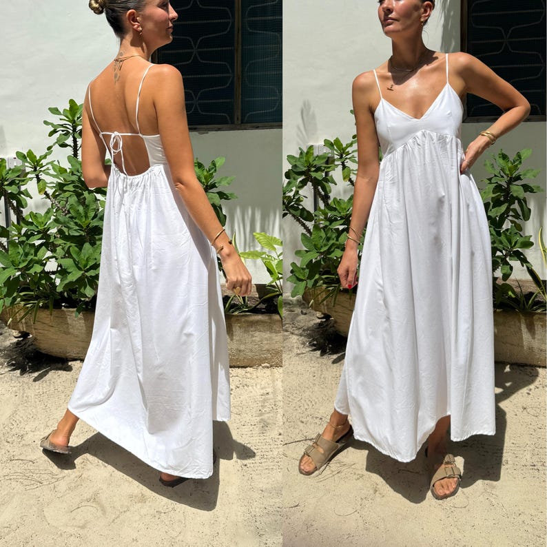 Tie Back Summer Dress Sewing Pattern: Babydoll Sundress (Sizes XXS-XXL) (PDF Pattern)