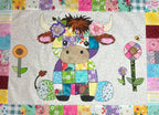 Patchwork Highland Cow Quilt Pattern: Applique Baby Blanket (PDF Download)