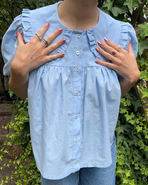 Blythe Babydoll Sewing Pattern: Collared Blouse & Dress (PDF Download, Bust 32"-46")