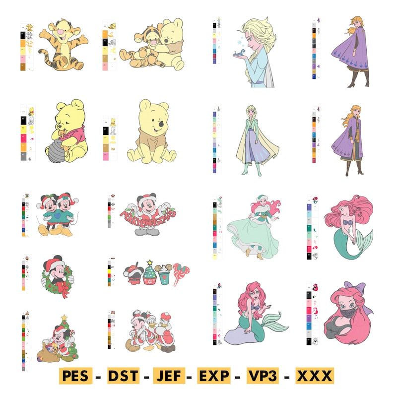 Mega Embroidery Bundle | 4 sizes | Pes, Jef, Exp, Dst, Vp3, Xxx | Instant Download