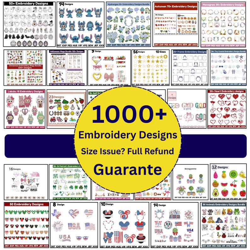Mega Embroidery Design Bundle – 1000+ Digital Files