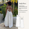 Tie Back Summer Dress Sewing Pattern: Babydoll Sundress (Sizes XXS-XXL) (PDF Pattern)