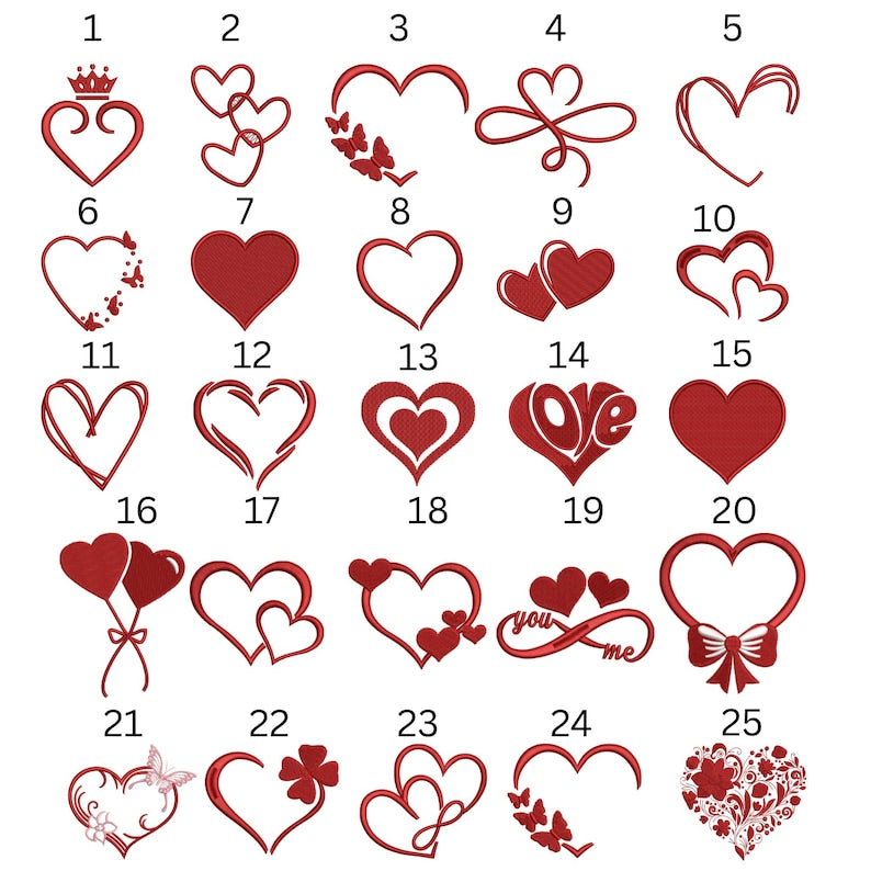 Hearts Embroidery Design Bundle | Mini Hearts Embroidery Pack
