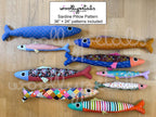 Sardine Pillow PDF Pattern by woollypetals to make 36" and 24" Sardine Pillows