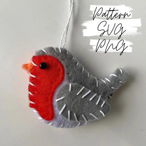 Beginner Robin Sewing Pattern – Cute Felt Ornament PDF + SVG