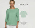 Linen Blouse Sewing Pattern – Women’s Top PDF for Woven Fabrics, Easy & Plus Size