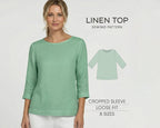 Linen Blouse Sewing Pattern – Women’s Top PDF for Woven Fabrics, Easy & Plus Size