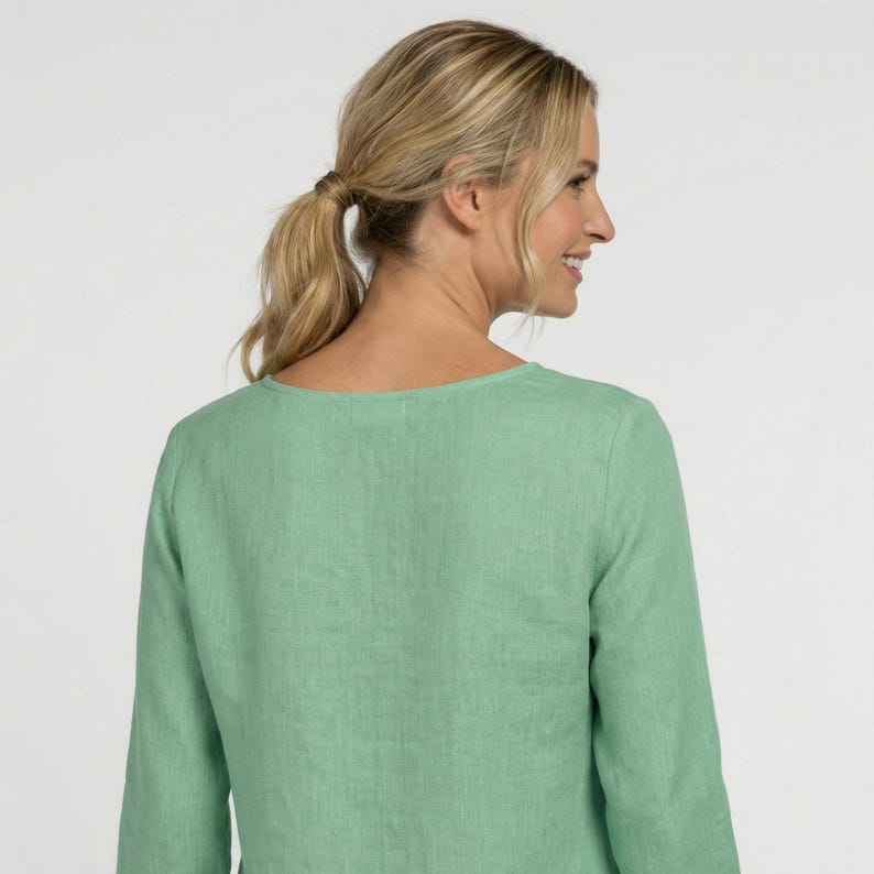 Linen Blouse Sewing Pattern – Women’s Top PDF for Woven Fabrics, Easy & Plus Size