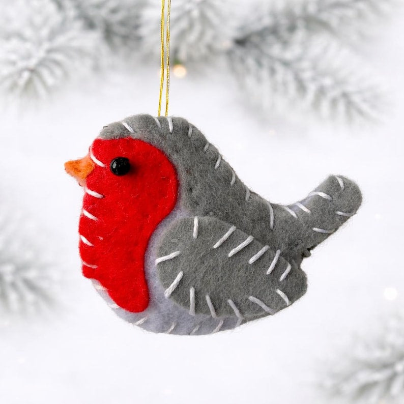 Beginner Robin Sewing Pattern – Cute Felt Ornament PDF + SVG