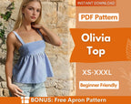 Tie Back Top Sewing Pattern PDF | Women’s Peplum Blouse & Summer Top